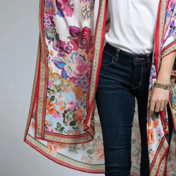 New Boho Floral Kimono Coverup - Picture 4 of 4